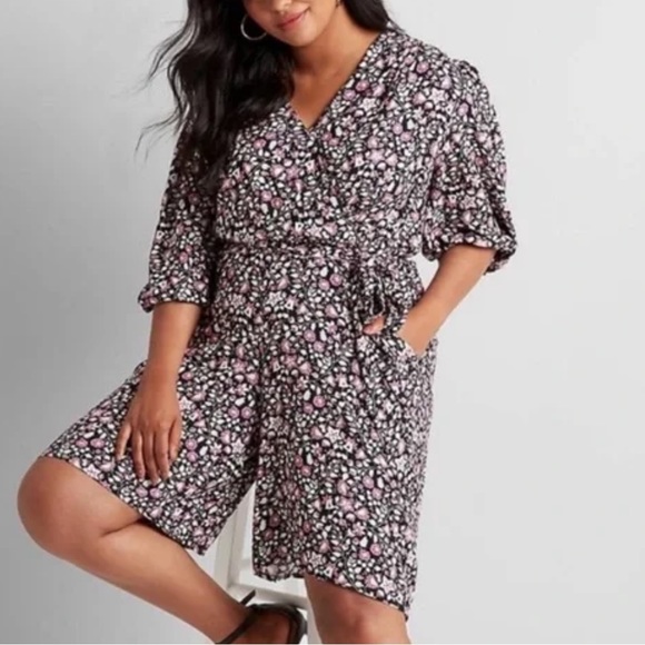 NWT Lane Bryant Floral Romper in sz 18 - Picture 1 of 12